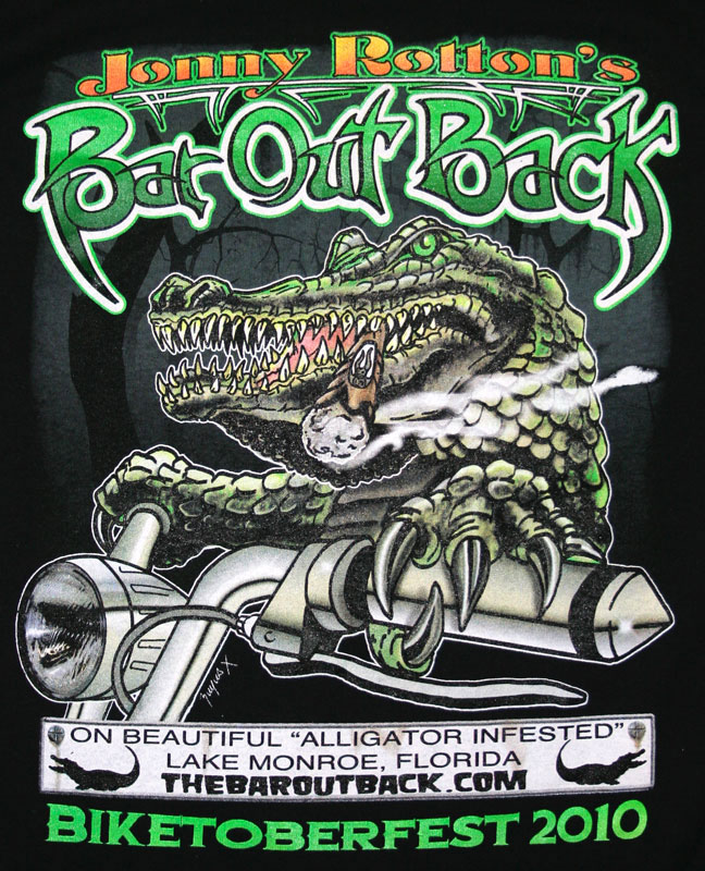 Bar out Back gator  bikershirt